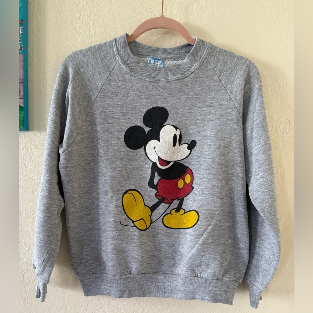 1980’s Disney  Gray Sweater with Mickey Mouse Design